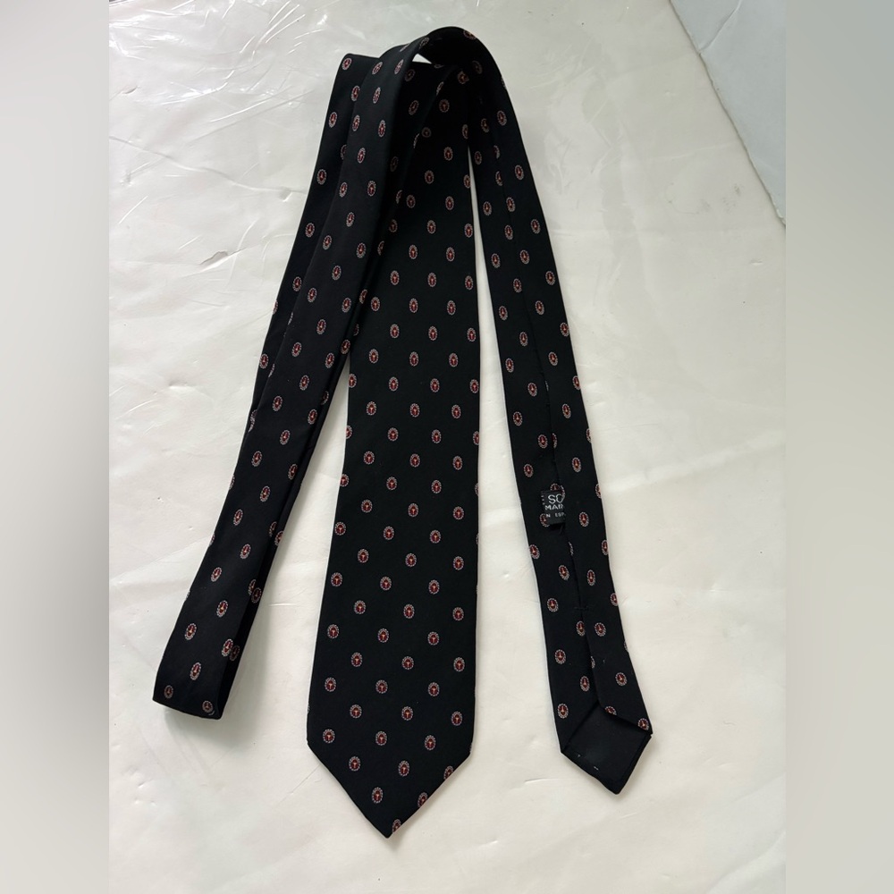 Silk Elegant Black Patterned Men's Tie
